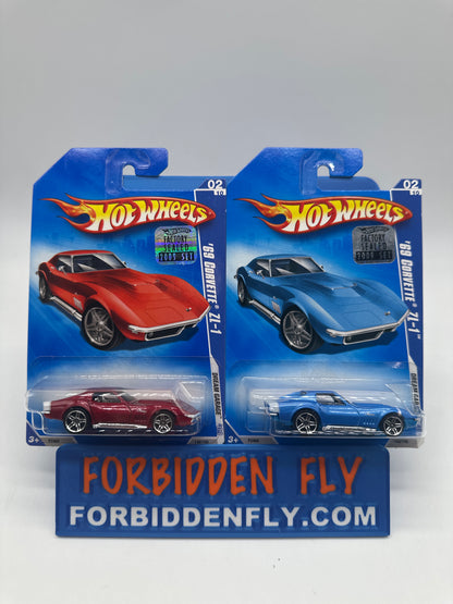 Hot Wheels Mainline - 2009 Factory Stickered - Dream Garage Series - ‘69 Corvette ZL-1 - Lot Of 2