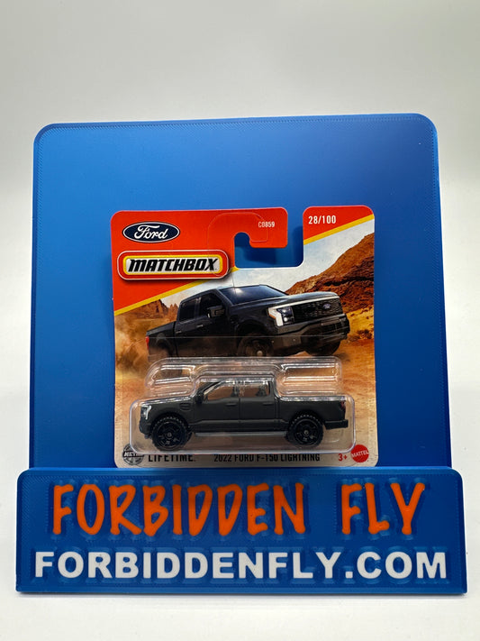 Matchbox - 2025 Mainline #28/100 - 2022 Ford F-150 Lightning - Black - International Short Card
