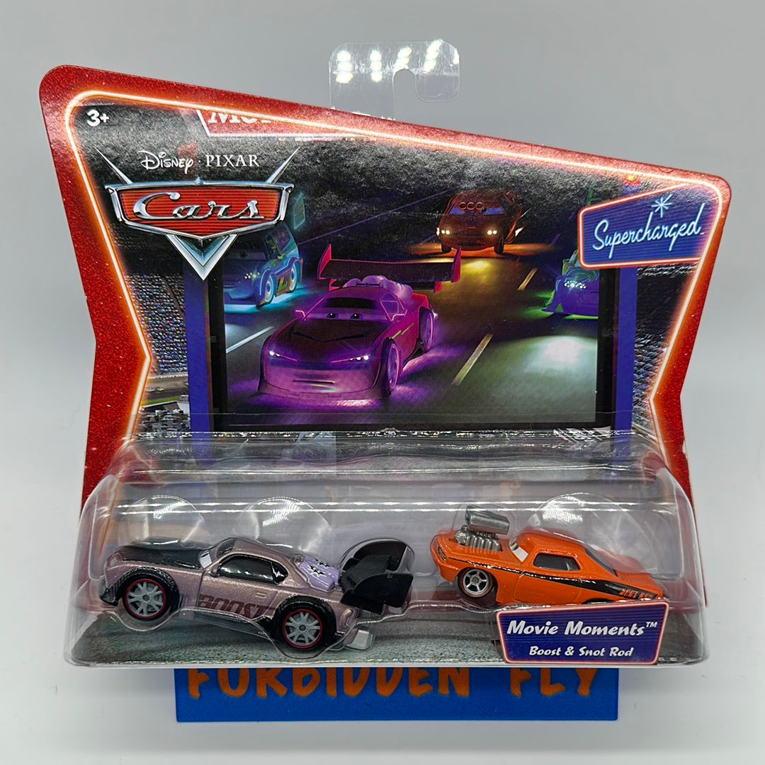 Disney Pixar Cars Movie - Supercharged Two Pack - Movie Moments Boost & Snot Rod (Tuners).