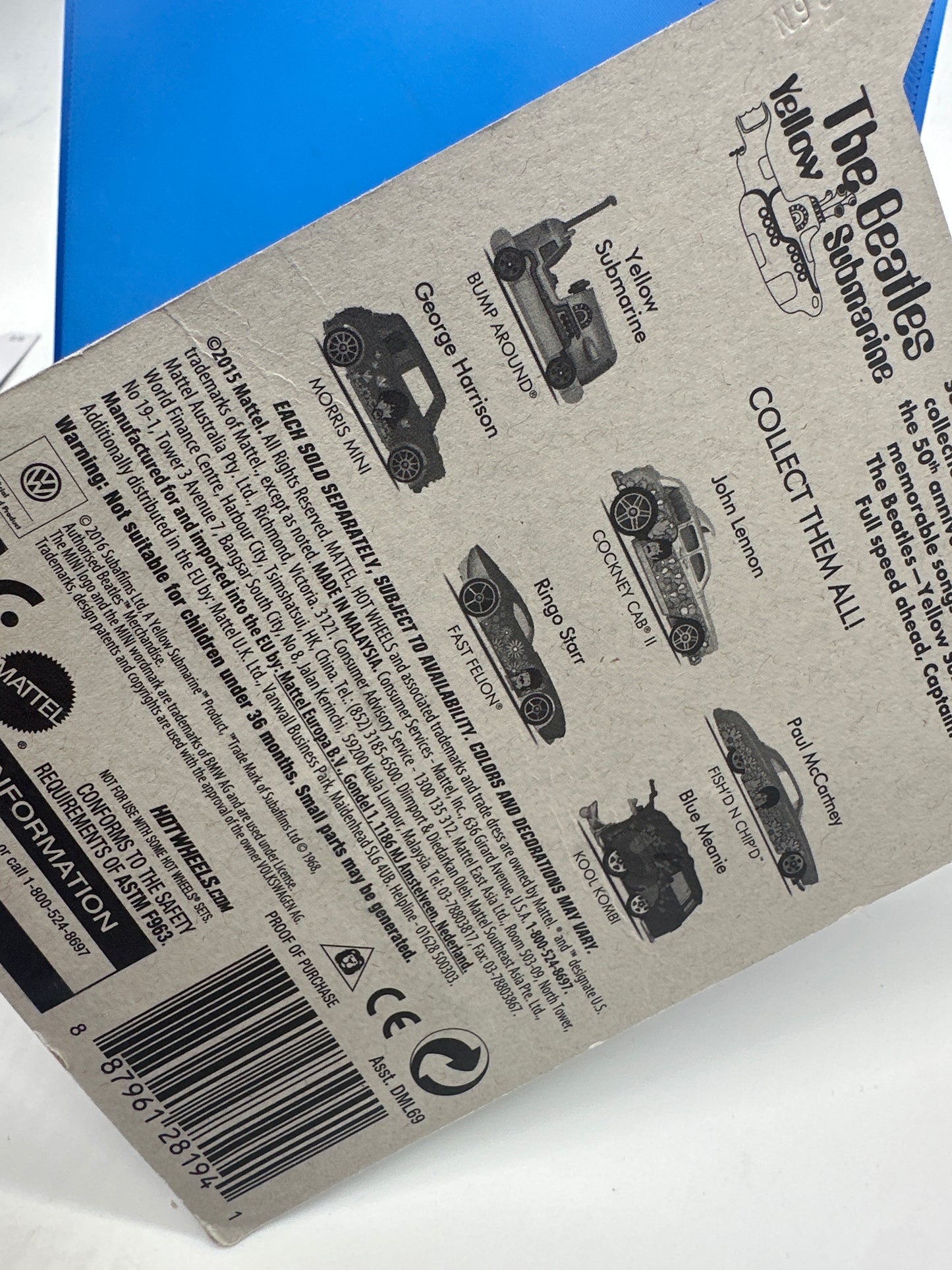 Hot Wheels - Walmart Exclusive 2016 The Beatles Yellow Submarine Series - Complete Set of 6