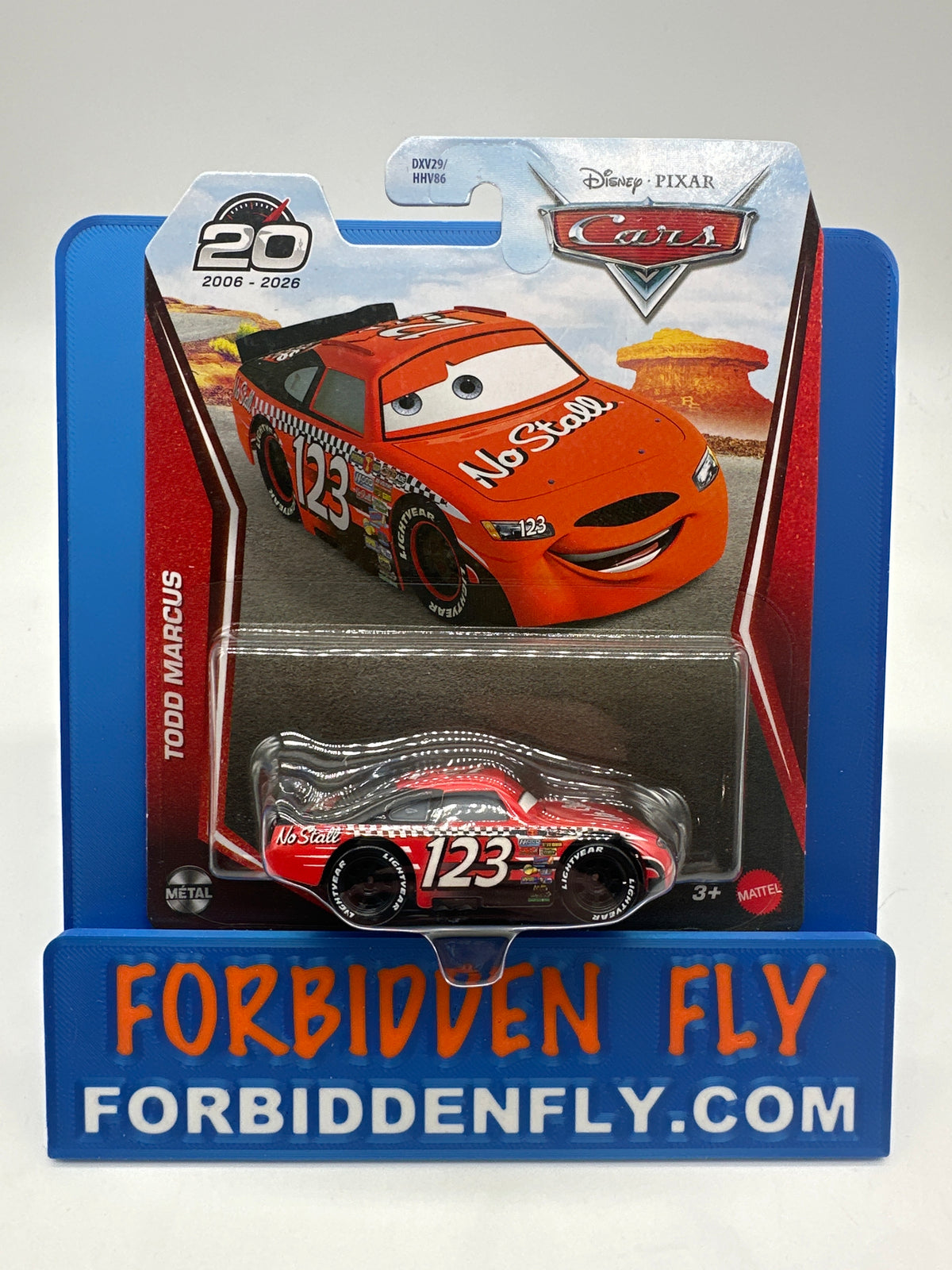 Disney Pixar Cars Movie - 20 Year Anniversary Release - Todd Marcus (Piston Cup Racer #123 No Stall)