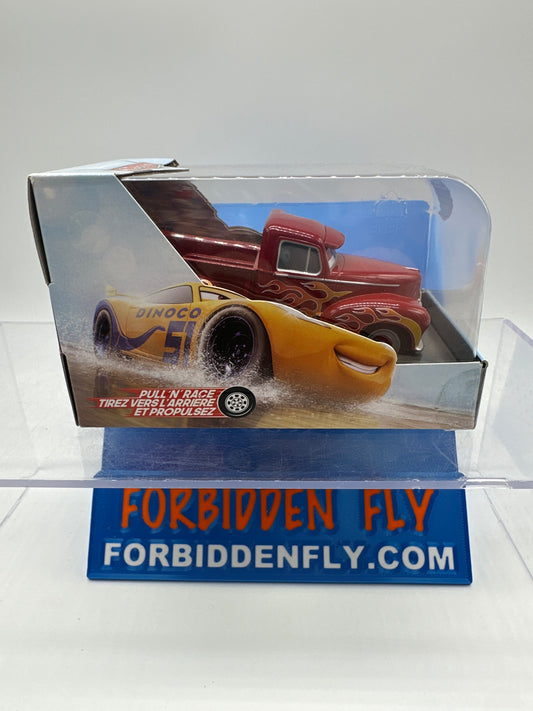 Disney Pixar Cars Movie - Disney Store Parks 1:43 Exclusive “Pull ‘n’ Race” Pullback Racing Action - Hot Rod Smokey