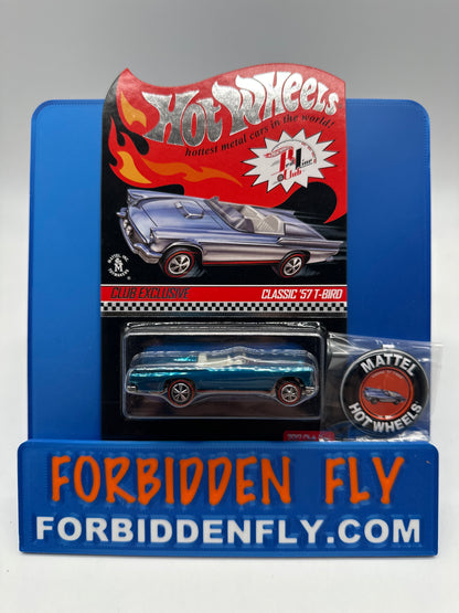 Hot Wheels RLC Red Line Club - 2012 Club Car Release - Classic ‘57 T-Bird - Teal Blue (w/ Pin)