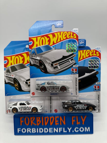 Hot Wheels Mainline - Factory Stickered 2024 - Mazda RX-7 - Lot Of 3