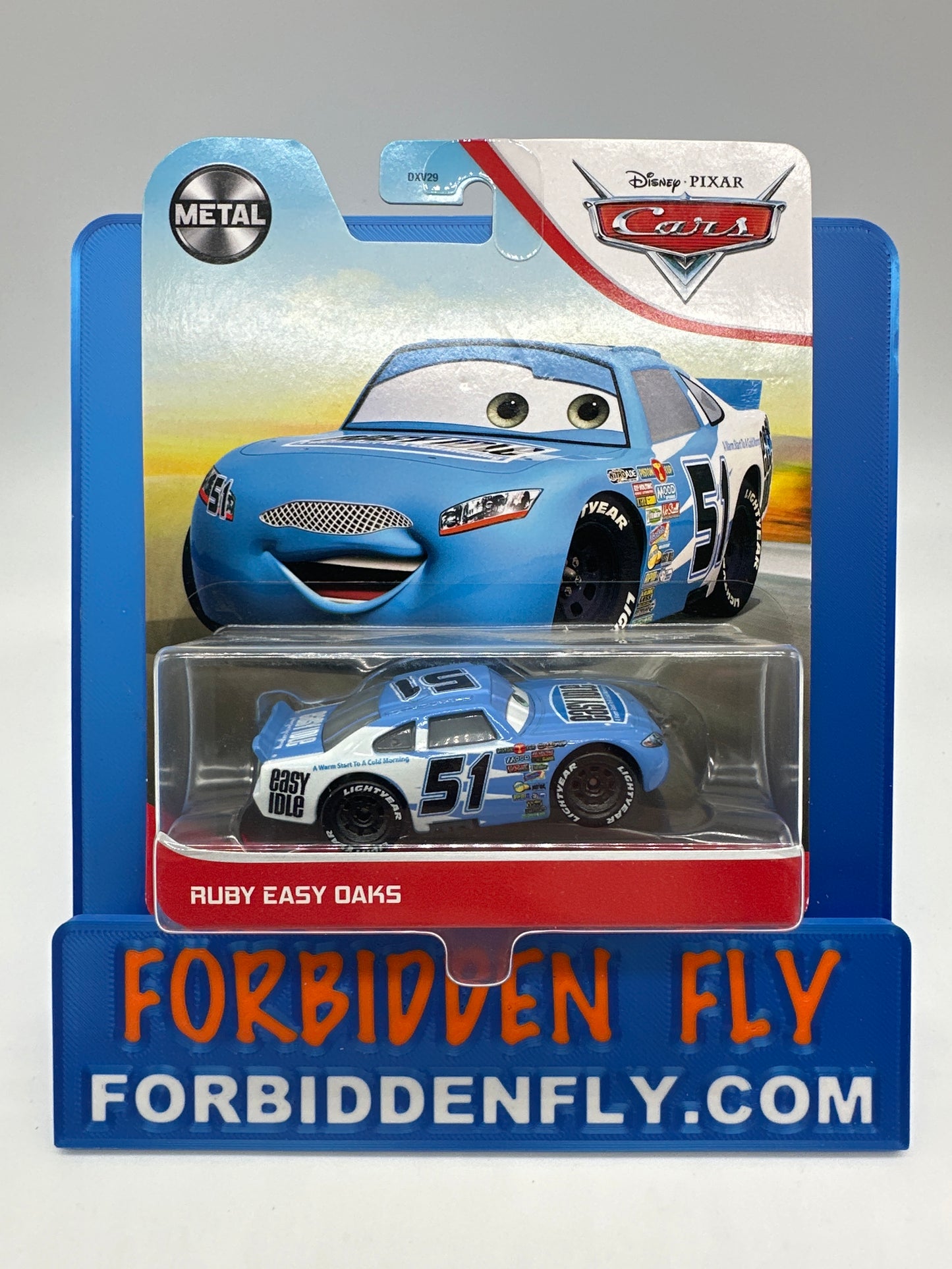 Disney Pixar Cars Movie - Metal Logo Card Release - Piston Cup Racer - Ruby Easy Oaks (#51 Easy Idle)