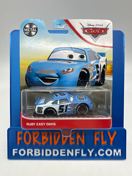 Disney Pixar Cars Movie - Metal Logo Card Release - Piston Cup Racer - Ruby Easy Oaks (#51 Easy Idle)