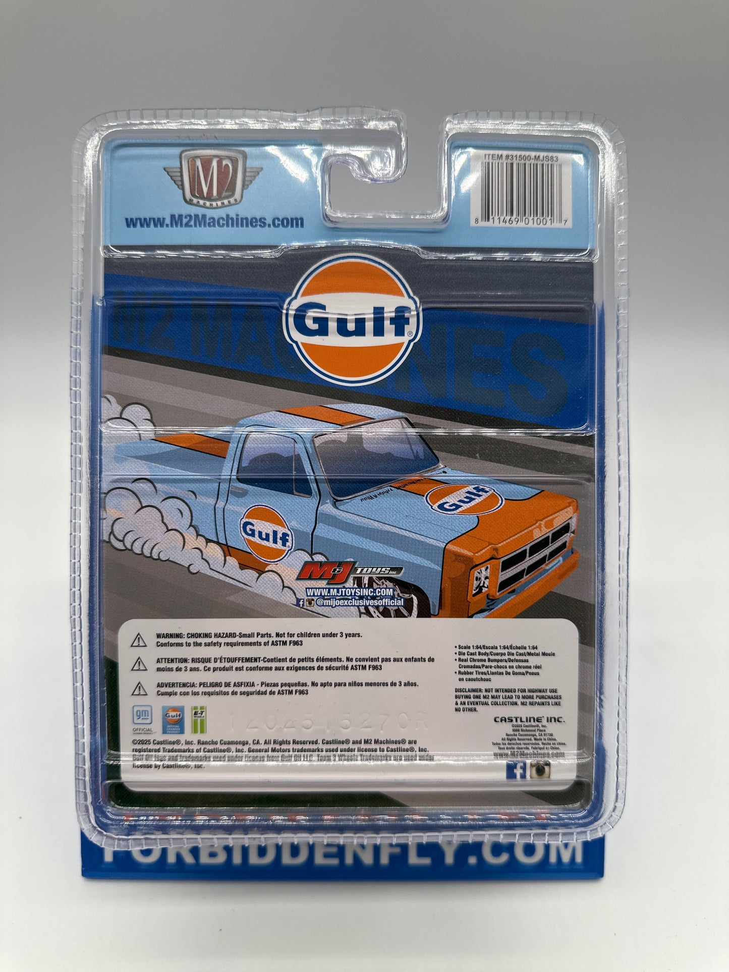 M2 Machines 2025 MiJo Exclusive - 1979 GMC Sierra Classic 15 - Gulf Livery - Chase