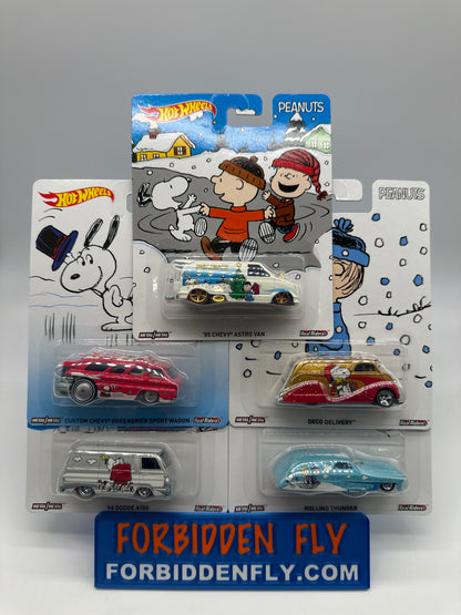 Hot Wheels Premium - Pop Culture Peanuts Christmas Holiday Series - Set of 5