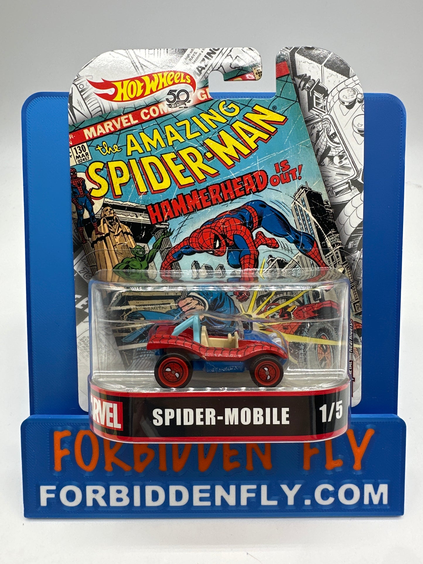 Hot Wheels 2018 Retro Entertainment Premium Single - Marvel Series #1/5 - The Amazing Spider-Man Spider-Mobile (Movie Reel Packaging)