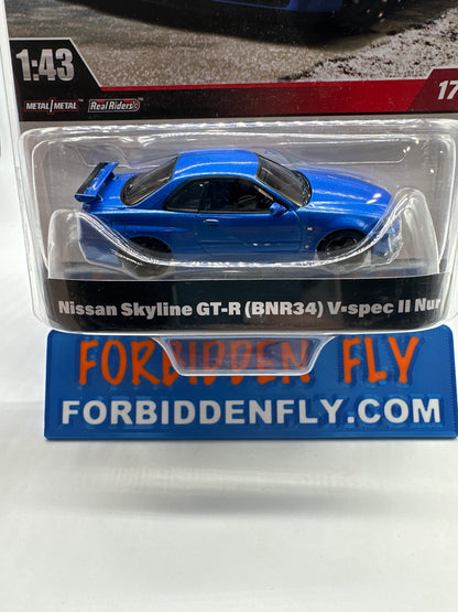 Hot Wheels Premium - 1:43 Scale #17 - Nissan Skyline GT-R (BNR34) V-Spec II Nur