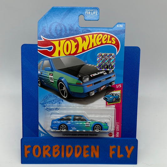 Hot Wheels 2021 Factory Stickered Mainline - Blue & Green Falken Toyota AE86 Sprinter Trueno