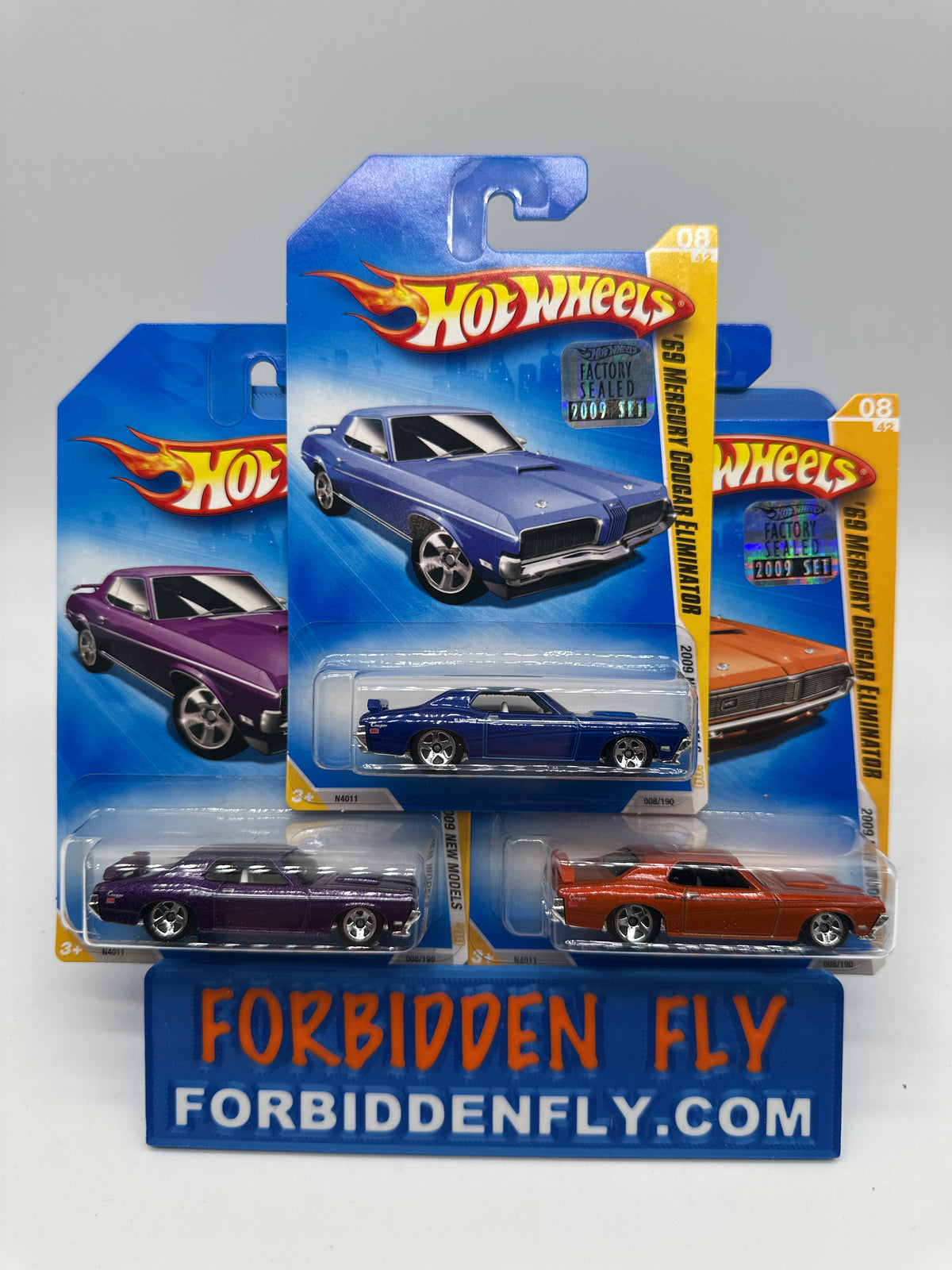 Hot Wheels Mainline - 2009 Factory Stickered - 2009 New Models Series - ‘68 Mercury Cougar Eliminator - Lot Of 3