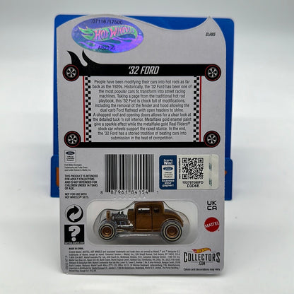 Hot Wheels RLC Red Line Club - 2021 Release - ‘32 Ford - Gold