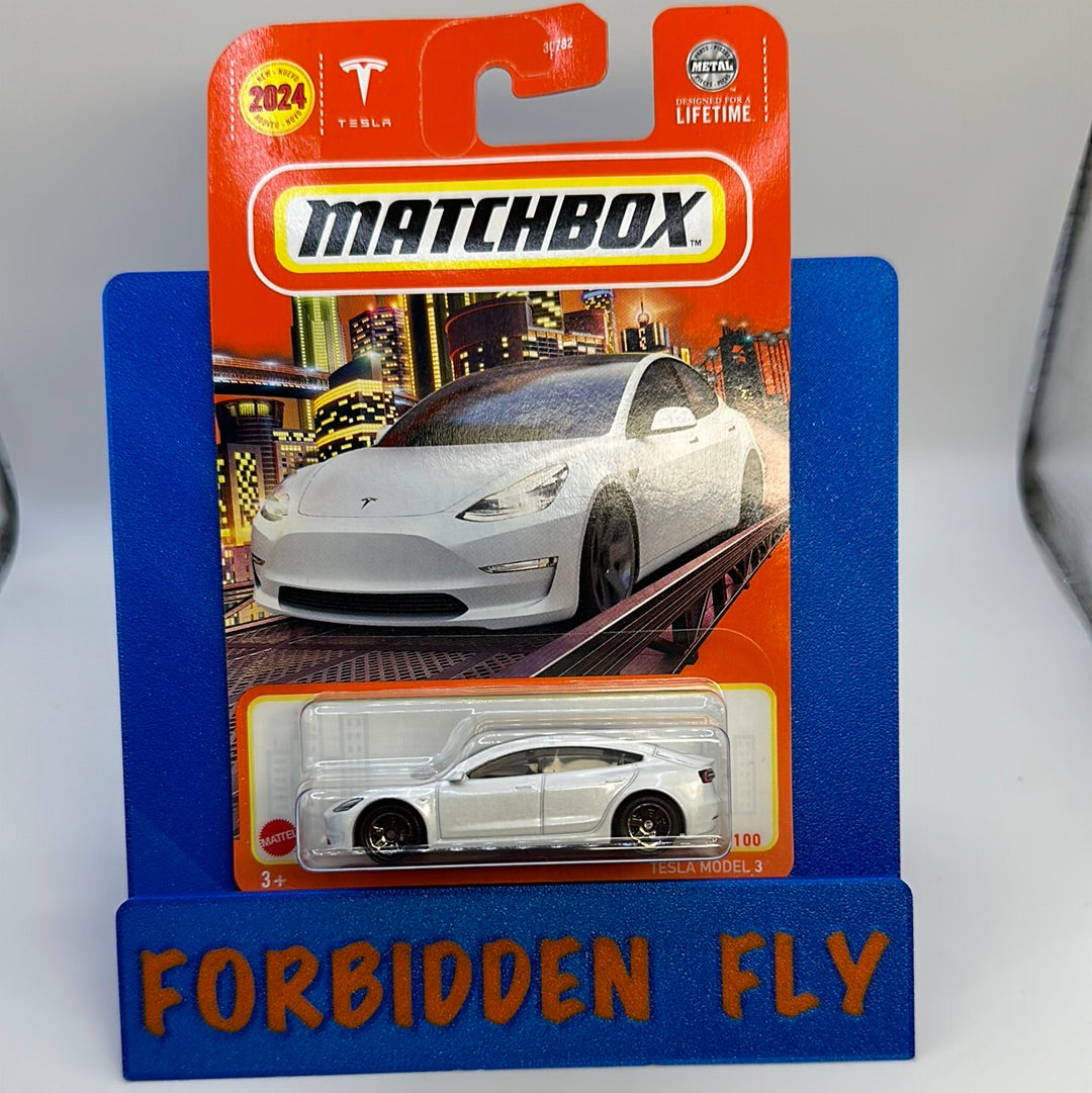 Matchbox - 2024 Mainline #53/100 - Tesla Model 3 - White