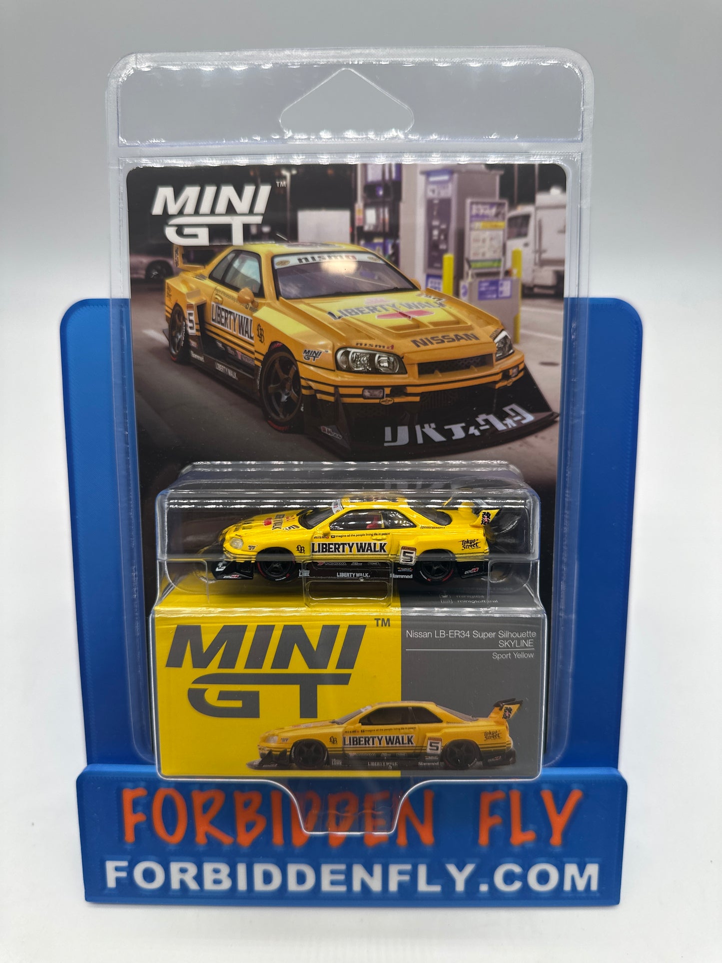 Mini GT Regular Release #1182 - Nissan LB-ER34 Super Silhouette Skyline - Sport Yellow