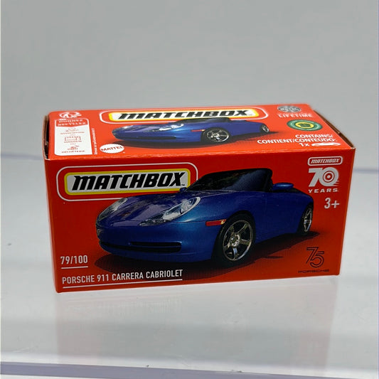 Matchbox Power Grabs - #79/100 - Blue Porsche 911 Carrera Cabriolet