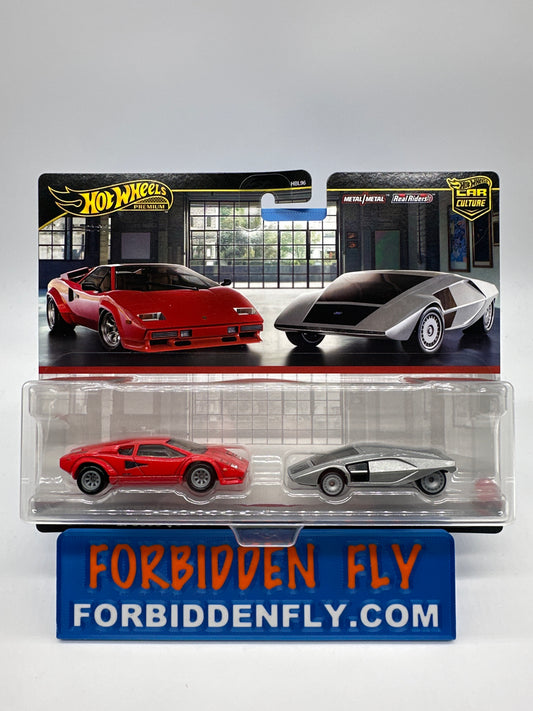 Hot Wheels Car Culture - Target Exclusive Premium 2 Pack - Lamborghini Countach LP5000 QV & Lancia Stratos Zero