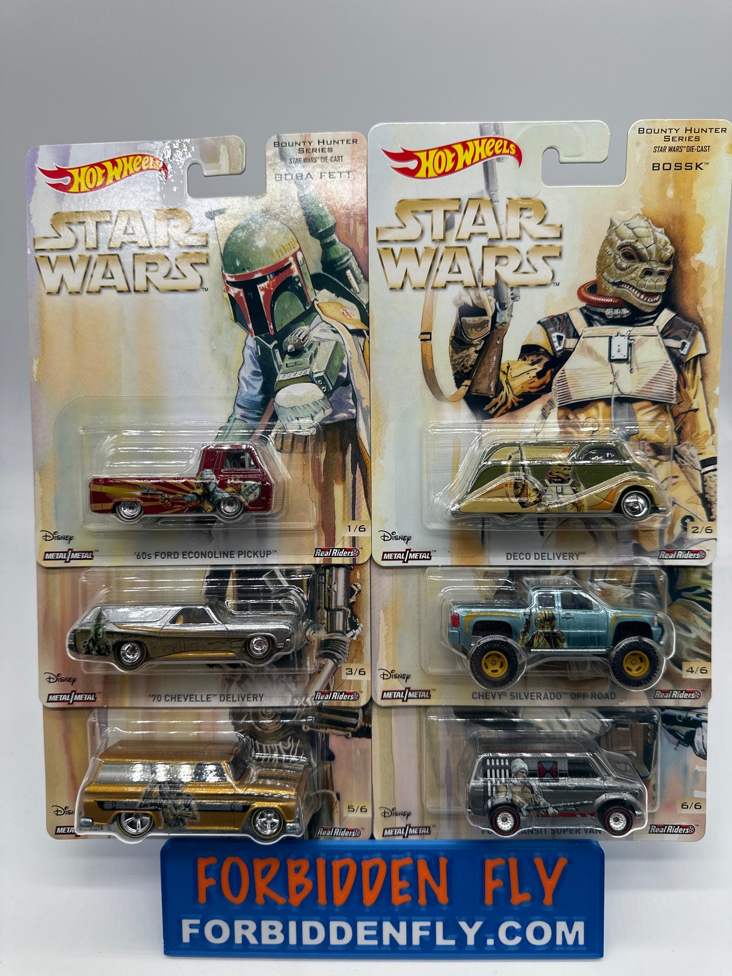 Hot Wheels Premium - Pop Culture Star Wars Bounty Hunter Series - Set of 6