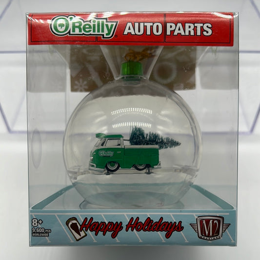 M2 Machines - 2022 O’Reilly Auto Parts Exclusive Christmas Ornament - 1960 VW Van (Bus)