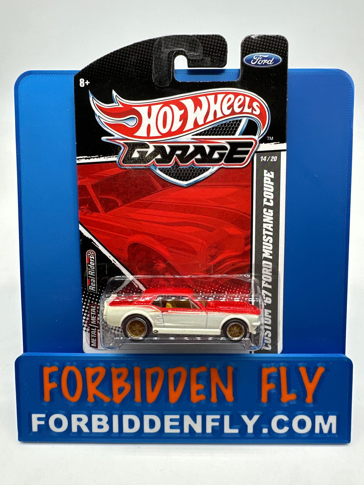 Hot Wheels Premium - HW Garage Series (Ford) - White & Red Custom ‘67 Ford Mustang Coupe (#14/20)