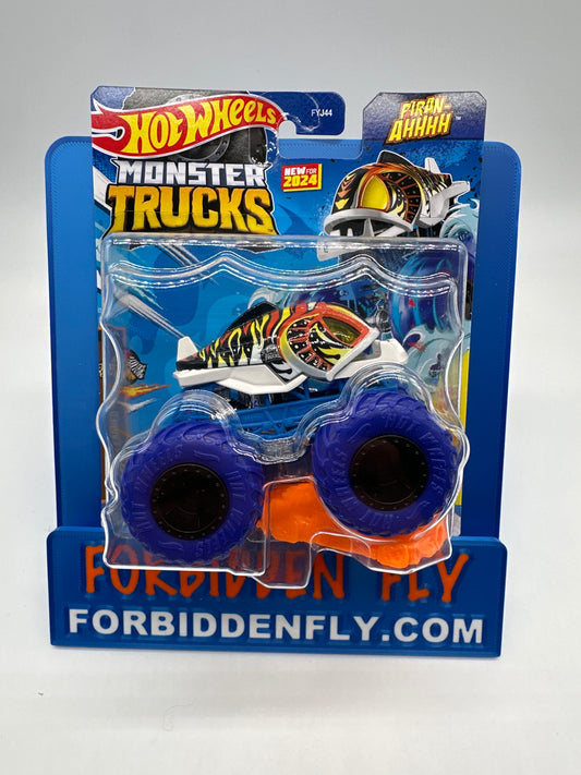 Hot Wheels Monster Trucks - w/ Crushed Car - Piran-Ahhhh - New For 2024