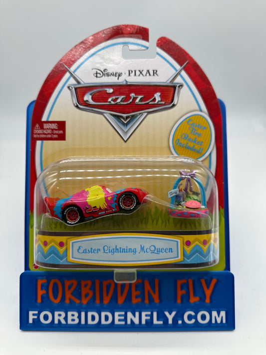 Disney Pixar Cars Movie - Easter Series With Tire Basket - Easter Lightning McQueen