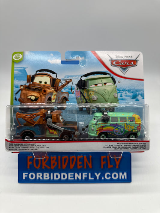 Disney Pixar Cars Movie - WGP World Grand Prix (Two) 2 Pack - Race Team Mater & Race Team Fillmore