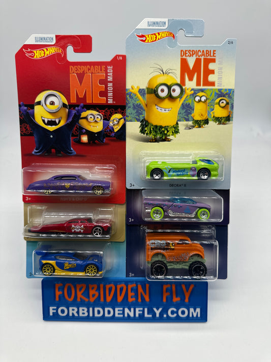 Hot Wheels - 2017 Despicable Me Minion Made Series - Complete Set of 6