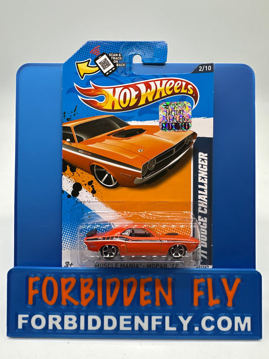 Hot Wheels 2012 Factory Sticker - ‘71 Dodge Challenger - Orange