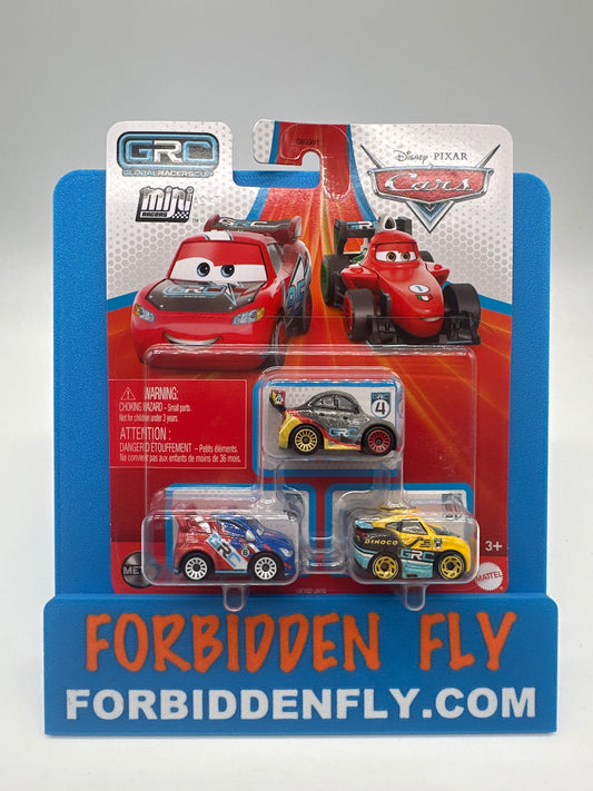 Disney Pixar Cars Movie - 2024 Metal Mini Racers 3 Pack - Global Racers Cup Series Max Schnell, Raoul Caroule and Cruz Ramirez
