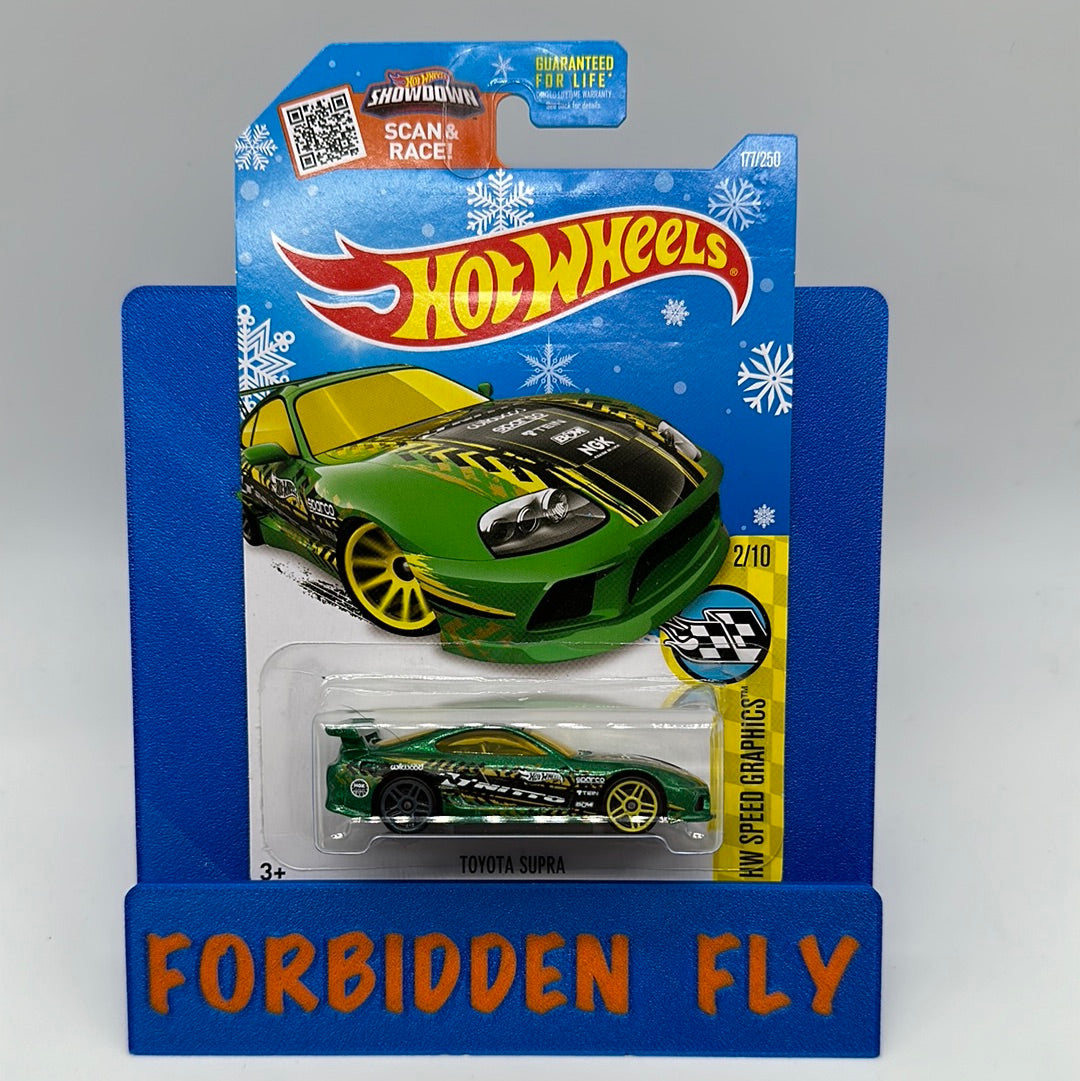 Hot Wheels - Target Exclusive Mainline - Snowflake Card Green Toyota Supra