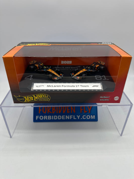 Hot Wheels 2025 Formula 1 Premium Series - Two Pack - McLaren Formula 1 (F1) Team (#4 Lando Norris & #81 Oscar Piastri)