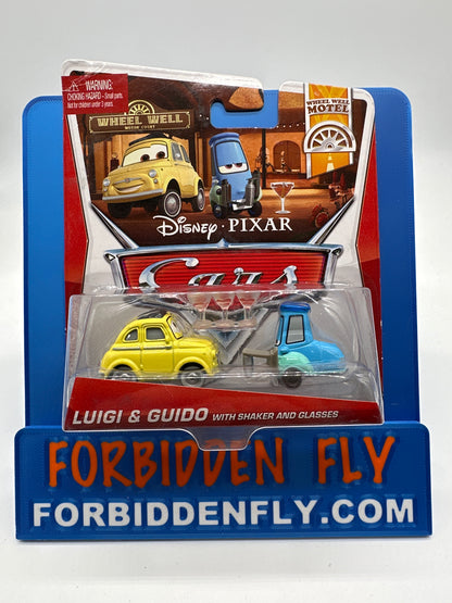 Disney Pixar Cars Movie - Wheel Well Motel Series - Luigi and Guido with Shaker and Glasses