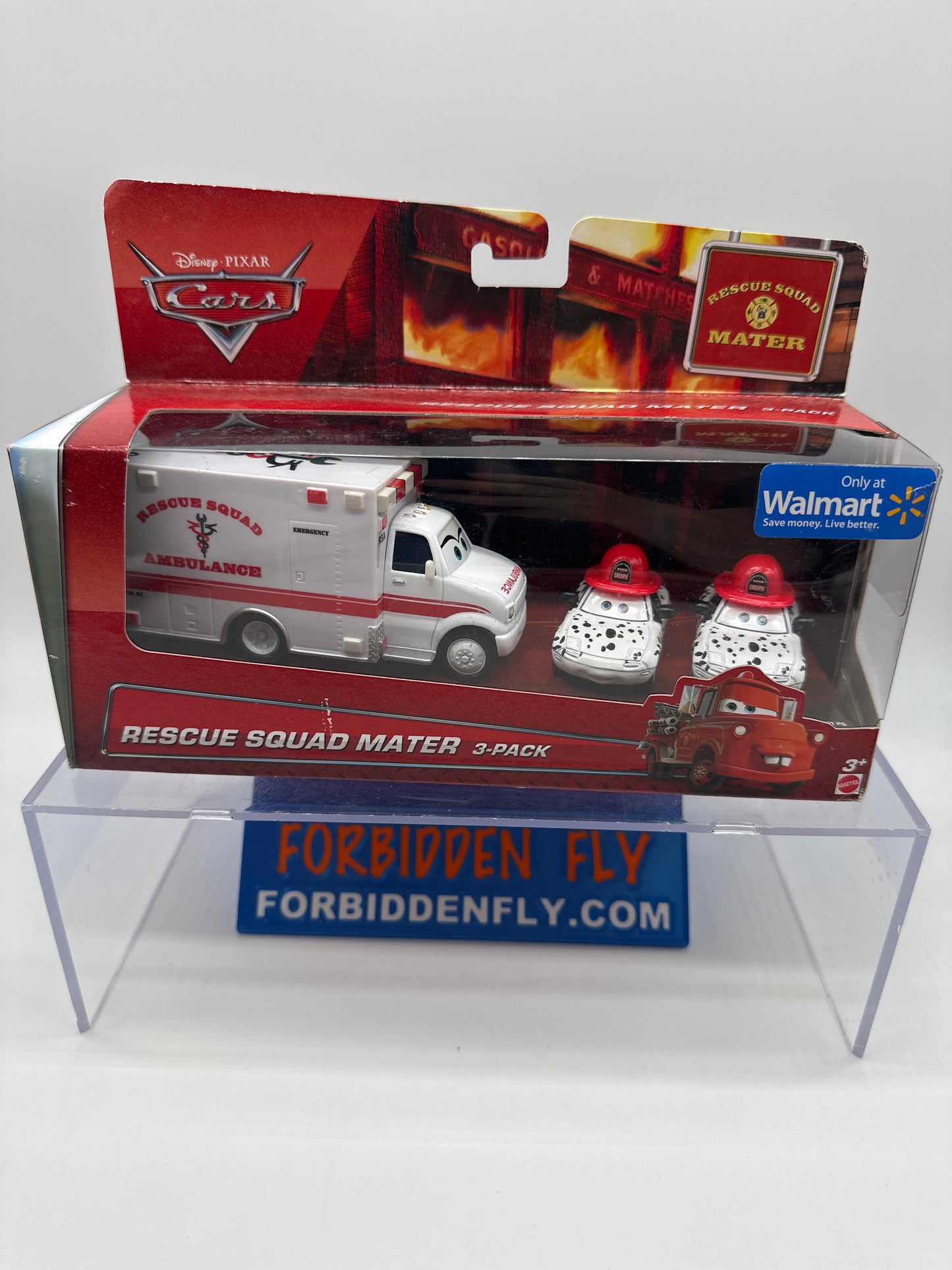 Disney Pixar Cars Movie - Rescue Squad Mater Series - 3 Car Gift Pack (Rescue Squad Ambulance, Dalmatian Mia & Tia)