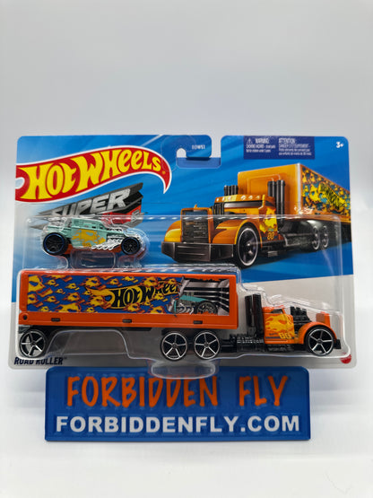 Hot Wheels Super Rigs - 2024 Road Roller w/ Teal Bone Shaker