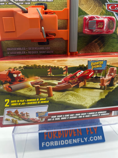 Disney Pixar Cars Movie - Frank Escape & Stunt Race Playset - Lightning McQueen, Frank, & Tractor Included