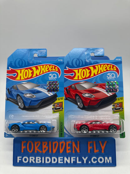 Hot Wheels Mainline - Factory Stickered 2018 - ‘17 Ford GT - Lot Of 2