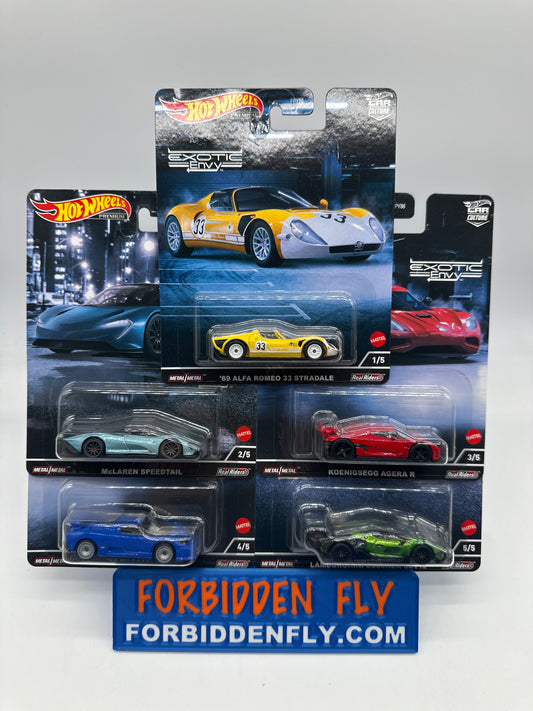 Hot Wheels Car Culture - 2022 Exotic Envy Premium Set of 5 (Second Release)