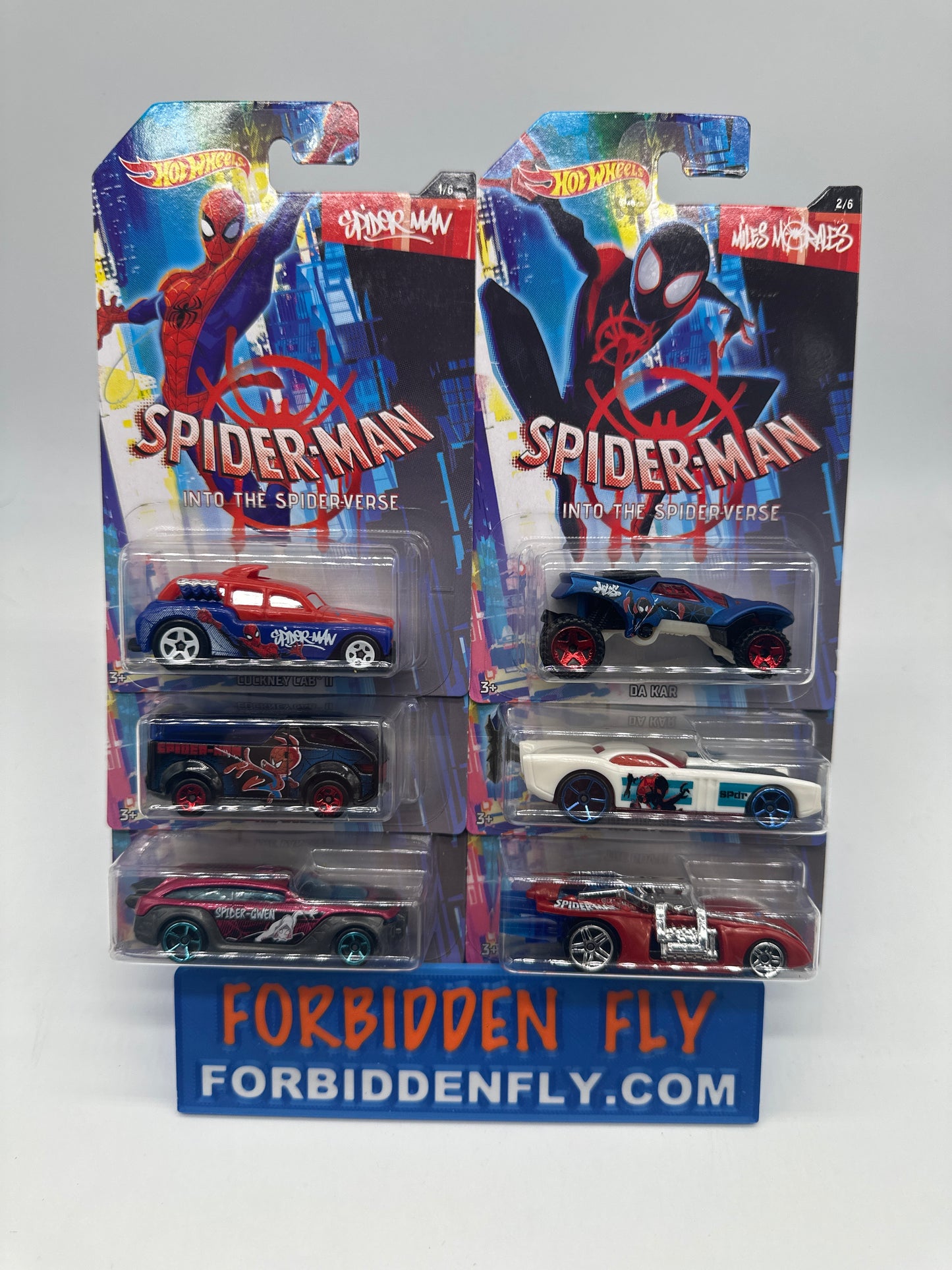Hot Wheels - 2018 Wal Mart Exclusive Marvel Spider-Man Into The Universe Series - Complete Set of 6