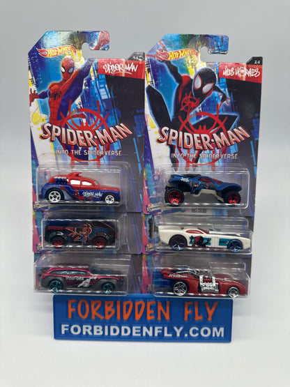 Hot Wheels - 2018 Wal Mart Exclusive Marvel Spider-Man Into The Universe Series - Complete Set of 6