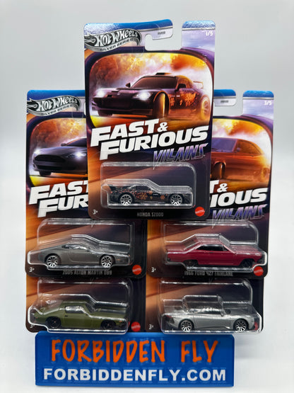 Hot Wheels 2025 Silver Series - Wal Mart Exclusive - Fast & Furious Villains Series - Complete Set Of 5