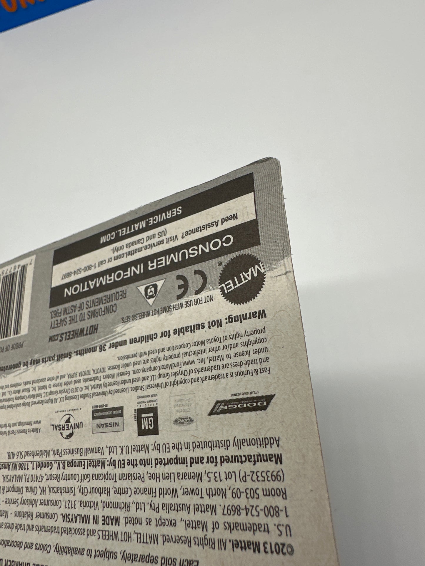 Hot Wheels - Walmart Exclusive - 2013 Fast & Furious Mainline Series Complete Set of 8