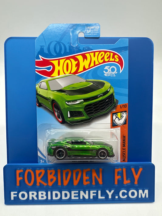 Hot Wheels Super Treasure Hunt - 2018 H Case - 2017 Camaro ZL1 - Red Ring Wheel Variant Card