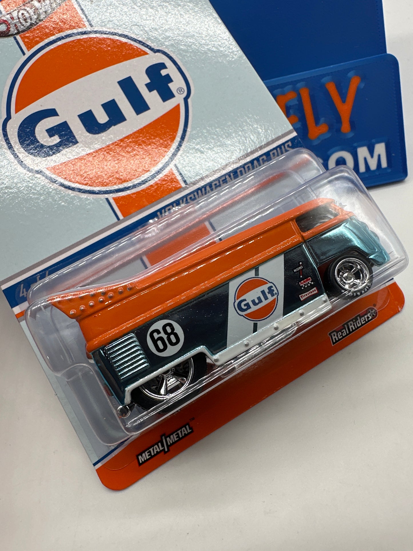 Hot Wheels RLC Red Line Club - 2013 Release - Gulf Volkswagen Drag Bus