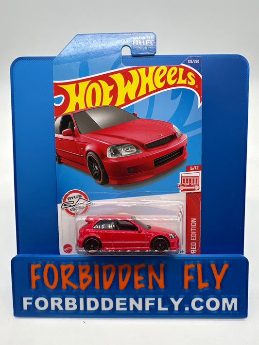 Hot Wheels 2022 Mainline - Target Exclusive Red Edition Series - ‘99 Honda Civic Type R (EK9)