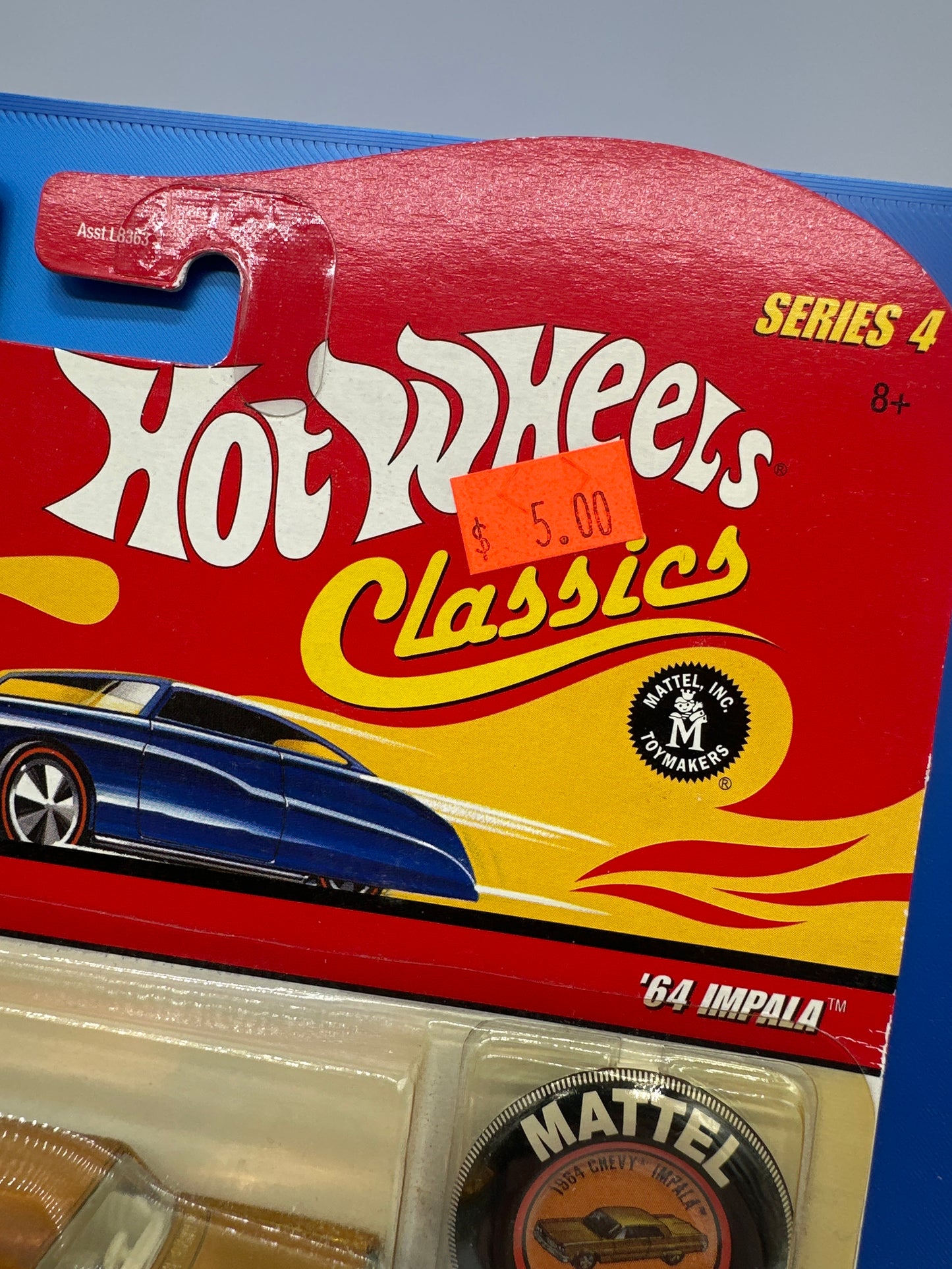 Hot Wheels Classics - Series 4 #10 of 15 - Orange ‘64 Impala w/ Button