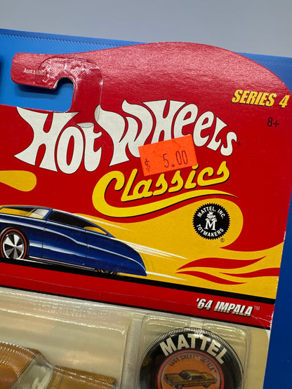 Hot Wheels Classics - Series 4 #10 of 15 - Orange ‘64 Impala w/ Button