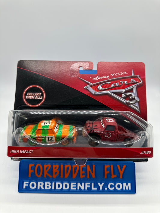 Disney Pixar Cars Movie - Cars 3 Two Pack - Thunder Hollow - High Impact & Jimbo
