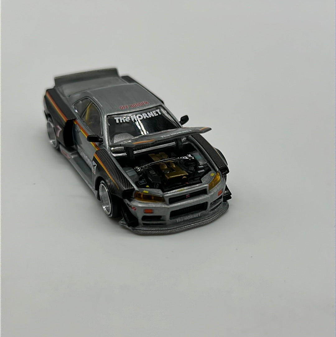 Kaido House (x MiniGT) - Raw Chase Release #093 - Black Nissan Skyline GT-R (R34) - The Hornet - Tamiya & Kaido House Collaboration