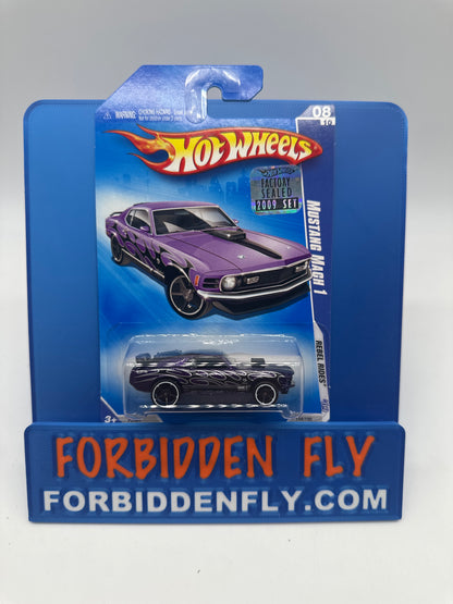Hot Wheels Mainline - 2009 Factory Stickered - Rebel Rides Series - Mustang Mach 1 - Lot Of 3